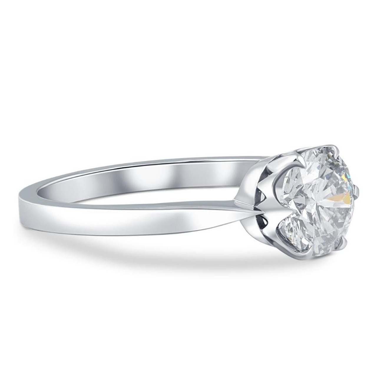 1 1/2Ct Solitaire Lab Grown Round Diamond Engagement Ring 14k Gold & Platinum (G-H, SI) 1 1/2Ct Solitaire Lab Grown Round Diamond Engagement Ring 14k Gold & Platinum (G-H, SI)