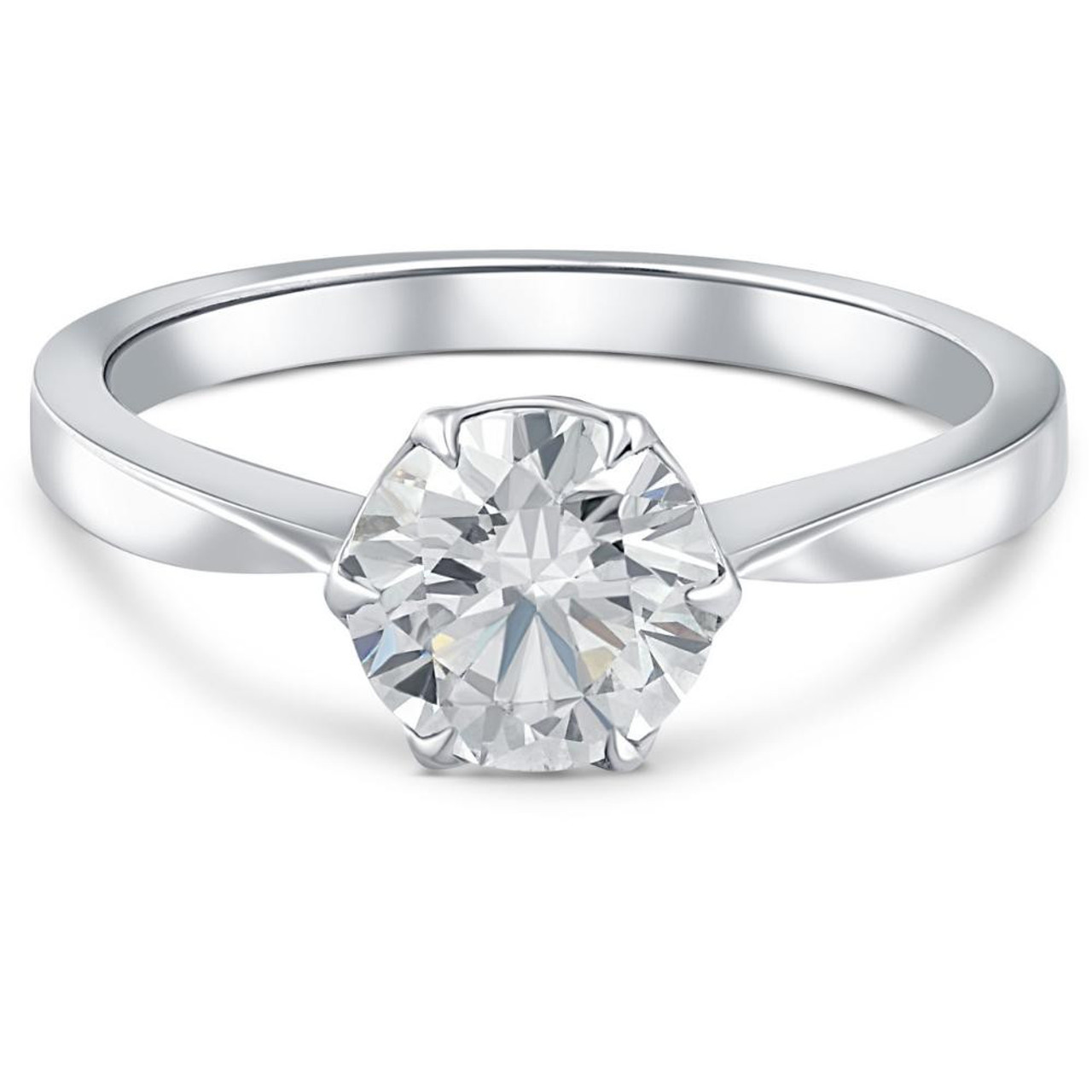 1 1/2Ct Solitaire Lab Grown Round Diamond Engagement Ring 14k Gold & Platinum (G-H, SI) 1 1/2Ct Solitaire Lab Grown Round Diamond Engagement Ring 14k Gold & Platinum (G-H, SI)