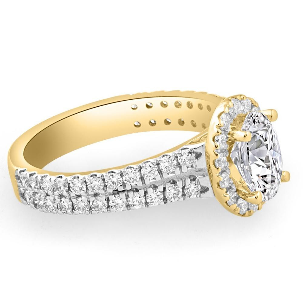 2Ct Diamond Oval Lab Grown Halo Engagement Ring White, Yellow or Rose Gold (G-H, VS2-SI1)