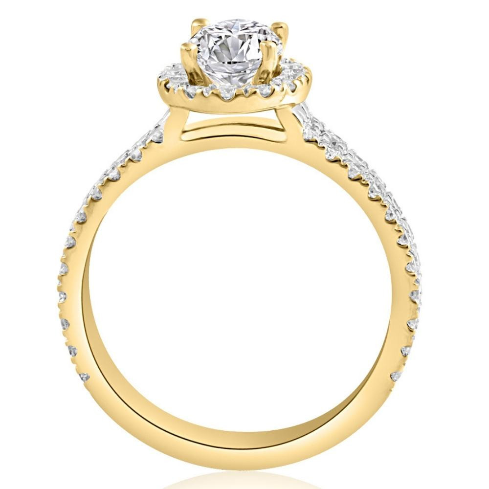 2Ct Diamond Oval Lab Grown Halo Engagement Ring White, Yellow or Rose Gold (G-H, VS2-SI1)