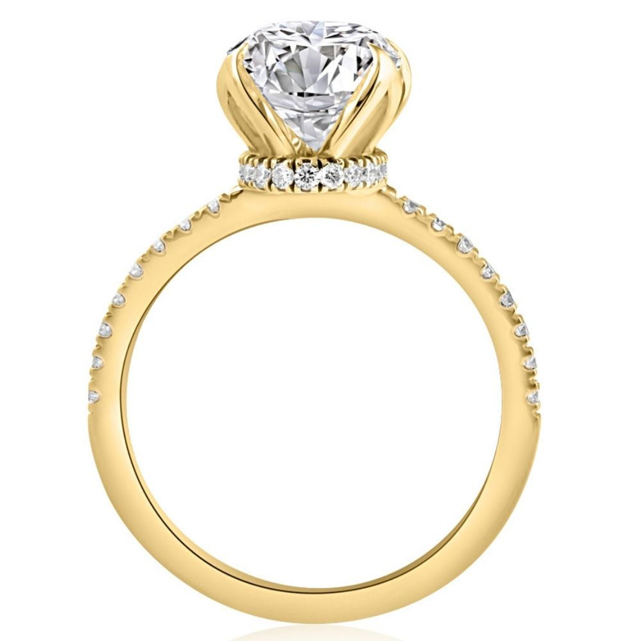 3 1/2Ct Oval Diamond Mia Engagement Ring in White Yellow, or Rose Gold Lab Grown (G-H, VS2-SI1) 3 1/2Ct Oval Diamond Mia Engagement Ring in White Yellow, or Rose Gold Lab Grown (G-H, VS2-SI1)