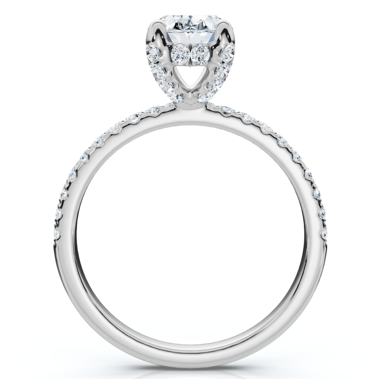 1 1/2Ct Oval Diamond Accents Engagement Ring White Yellow or Rose Gold Lab Grown (G-H, VS2-SI1) 1 1/2Ct Oval Diamond Accents Engagement Ring White Yellow or Rose Gold Lab Grown (G-H, VS2-SI1)