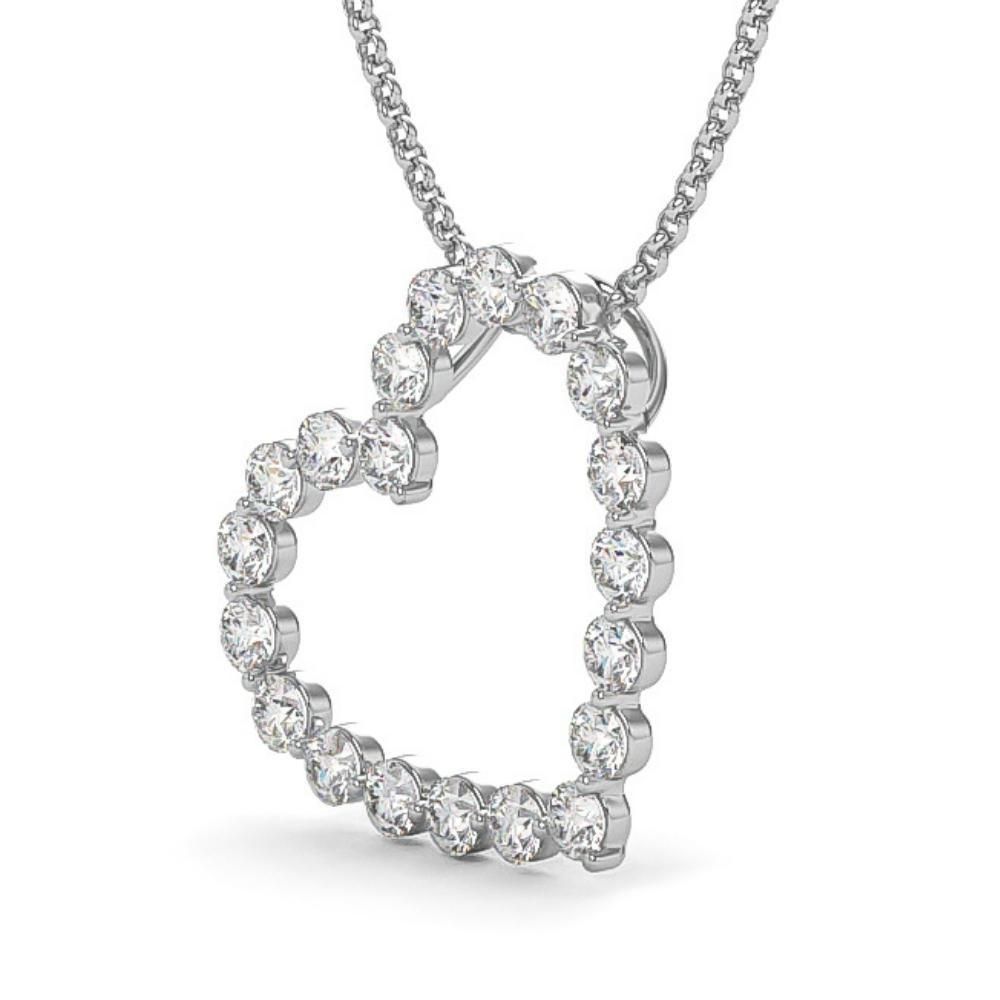 1 Ct Diamond Heart Pendant Necklace in White, Yellow, or Rose Gold Lab Grown (G-H, VS)