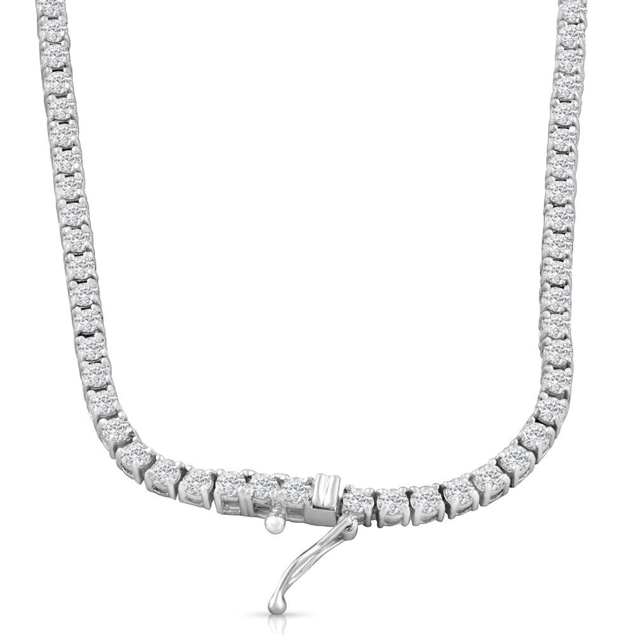 Tennis Necklace 925 Sterling Silver| 2mm Round Cubic Zirconia Cut Faux Diamond  Tennis Chain for Women and Men Bridal Wedding Jewelry 16 inches | Amazon.com