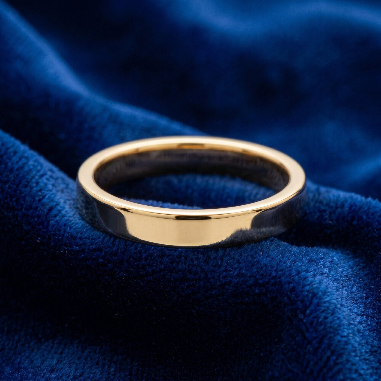 3mm Flat High Polished Wedding Band 10K Yellow Gold