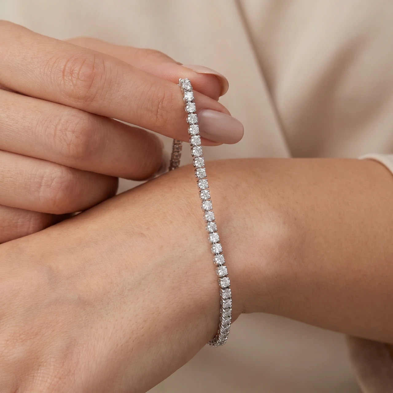 14k White or Yellow Gold Round-Cut Diamond Tennis Bracelet 2cttw 7" Women's (G-H, I2-I3)