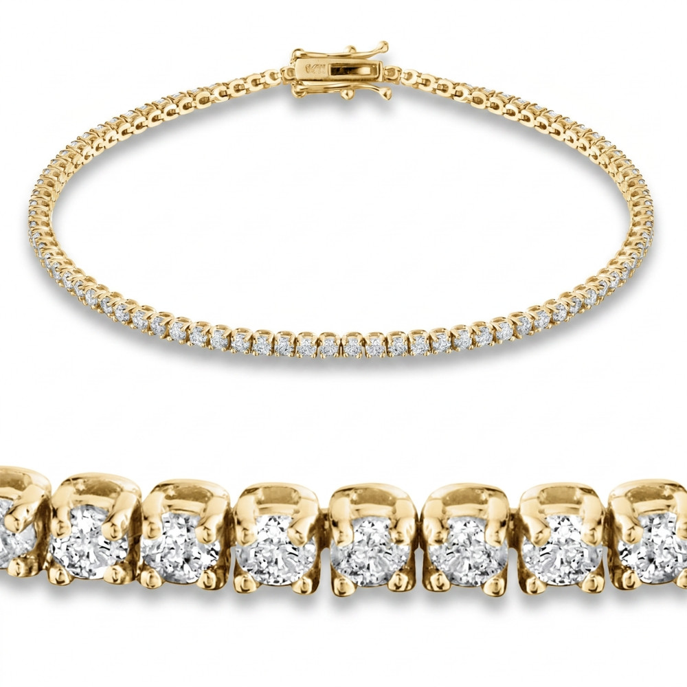 14k White or Yellow Gold Round-Cut Diamond Tennis Bracelet 2cttw 7" Women's (G-H, I2-I3)