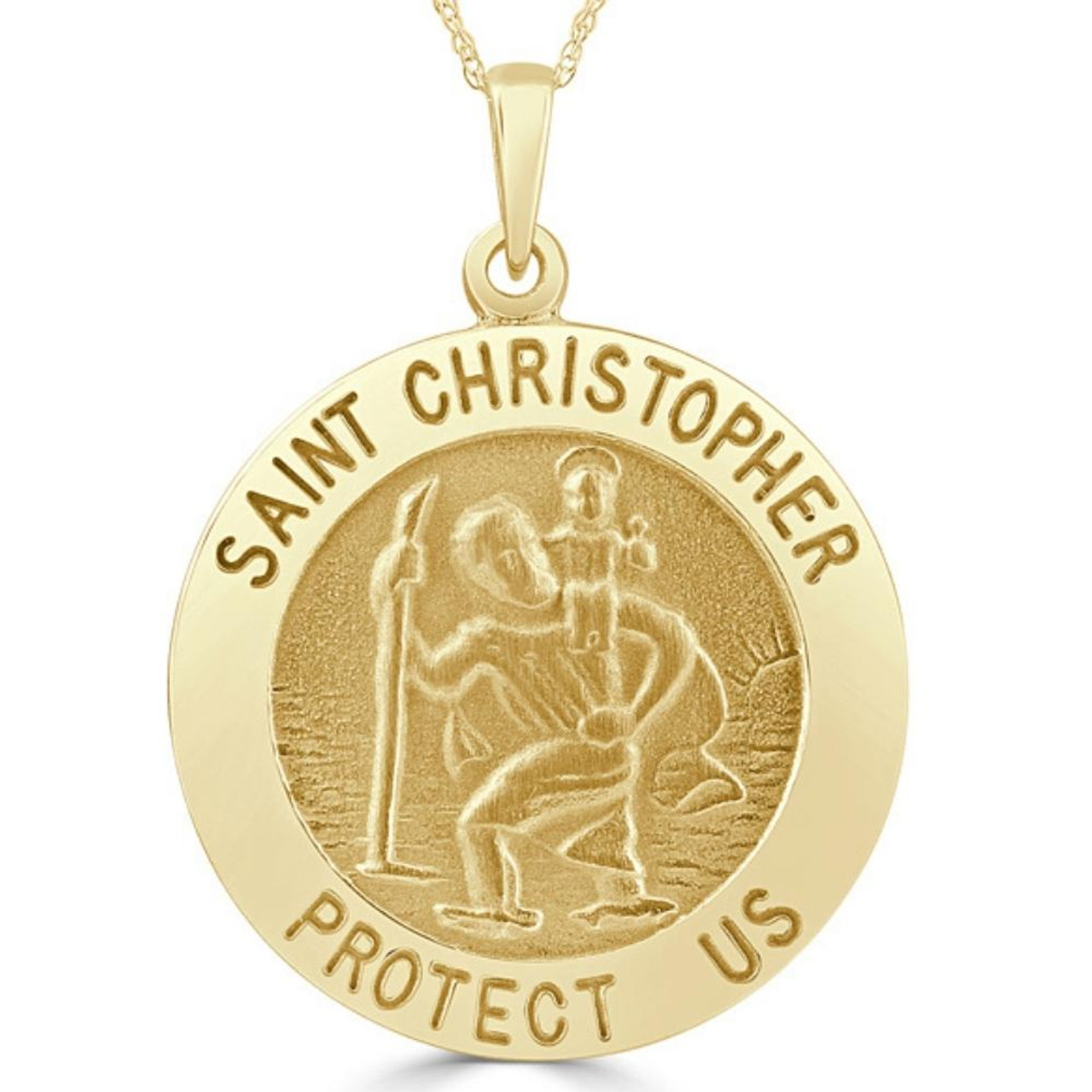 Gold Plated St Christopher Necklace by Philip Jones Jewellery