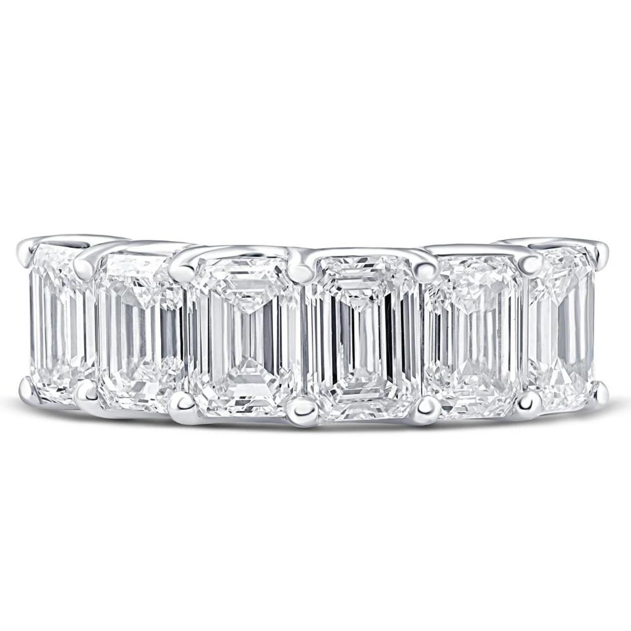 6Ct TW Emerald Cut Diamond Ring U Prong Lab Grown 14k White Yellow or Rose Gold (F-G, VS)