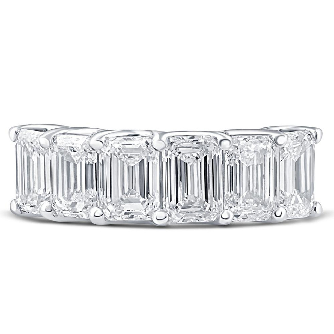 6Ct TW Emerald Cut Diamond Ring U Prong Lab Grown 14k White Yellow or Rose Gold (F-G, VS)