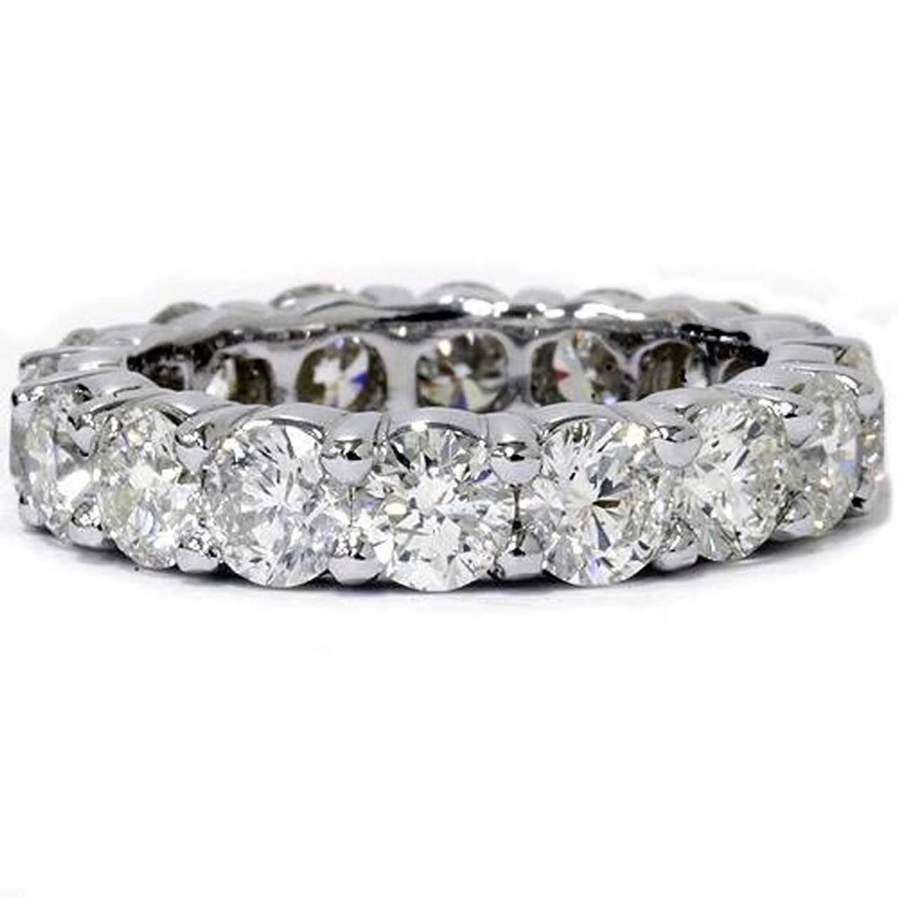 5ct Prong Diamond Eternity Ring 14K White Gold Wedding Band