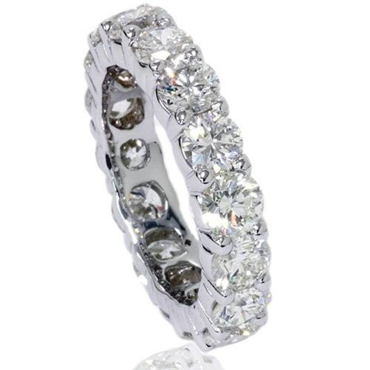 5ct Prong Diamond Eternity Ring 14K White Gold Wedding Band (I-J, I2-I3)