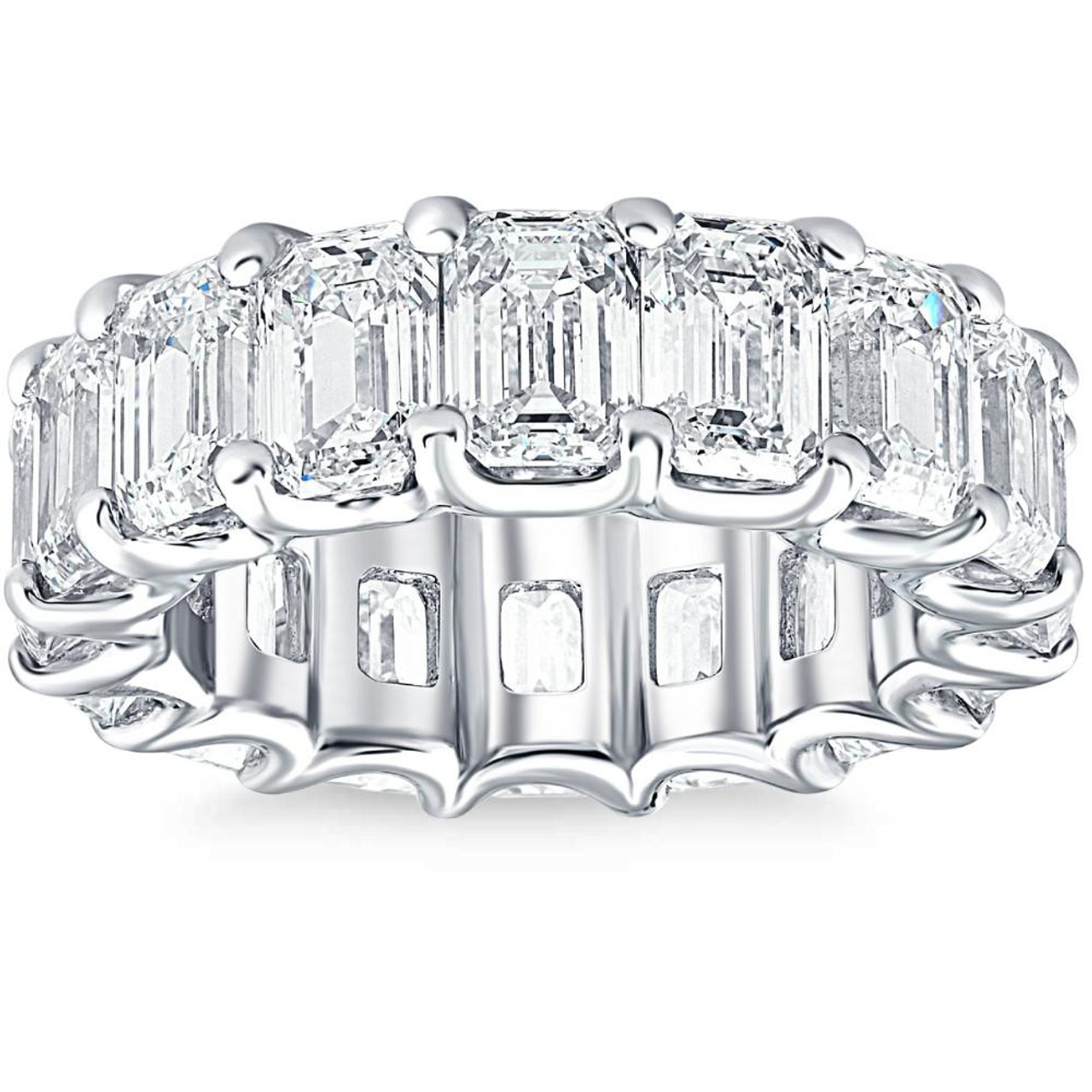 11 1/2Ct Emerald Cut Diamond Eternity Ring Gold or Platinum Band Lab Grown (F-G, VS) 11 1/2Ct Emerald Cut Diamond Eternity Ring Gold or Platinum Band Lab Grown (F-G, VS)
