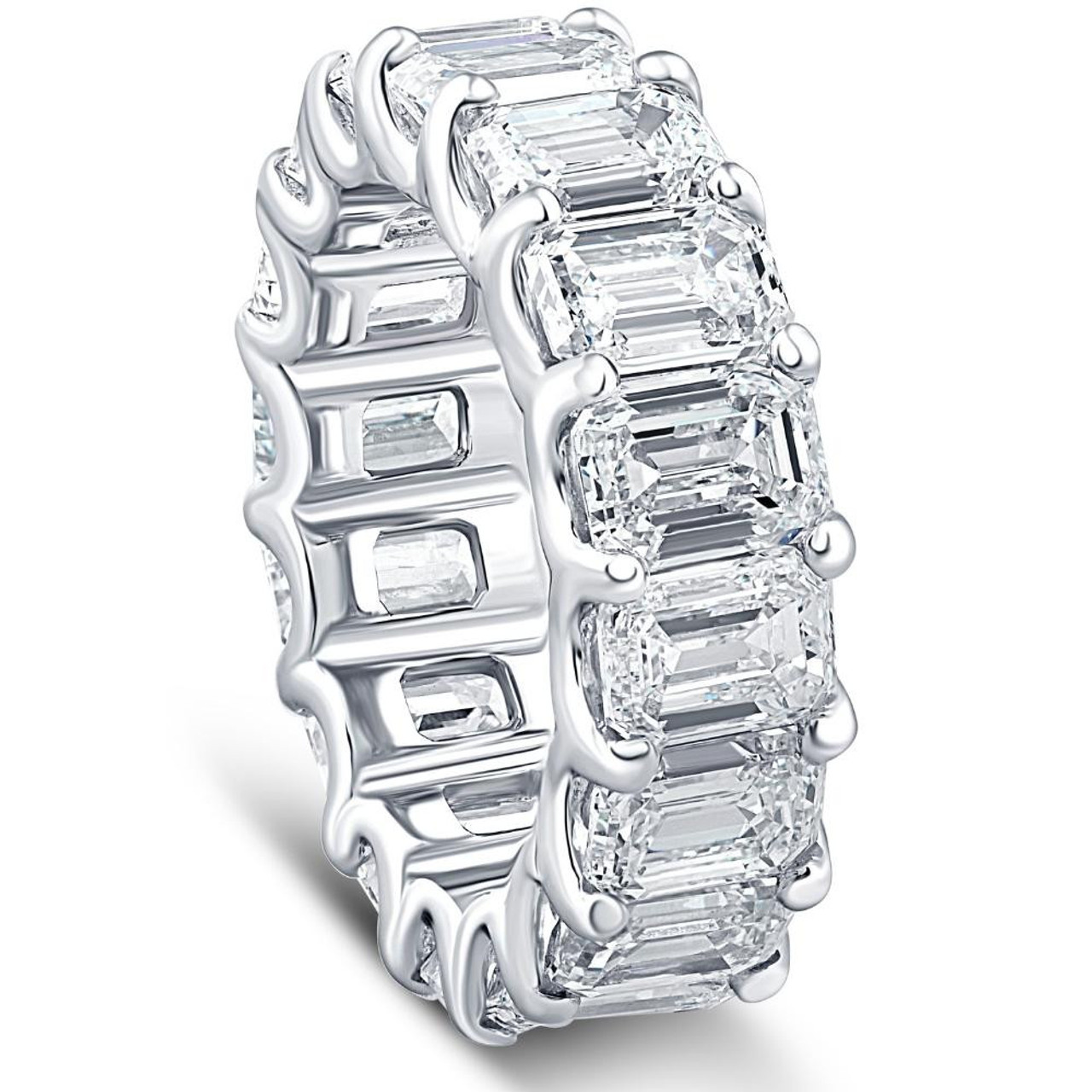 11 1/2Ct Emerald Cut Diamond Eternity Ring Gold or Platinum Band Lab Grown (F-G, VS) 11 1/2Ct Emerald Cut Diamond Eternity Ring Gold or Platinum Band Lab Grown (F-G, VS)