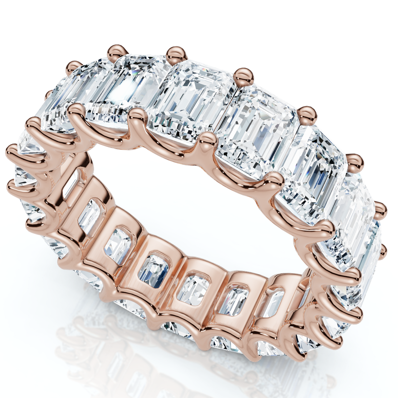 11 1/2Ct Emerald Cut Diamond Eternity Ring Gold or Platinum Band Lab Grown (F-G, VS) 11 1/2Ct Emerald Cut Diamond Eternity Ring Gold or Platinum Band Lab Grown (F-G, VS)