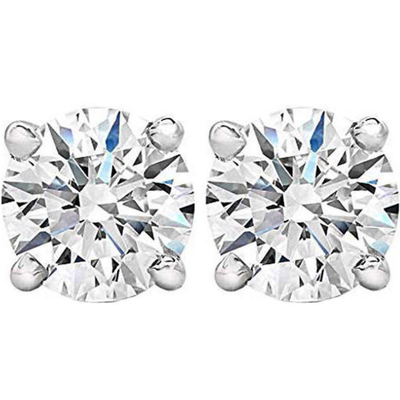 1 - 3 Ct T.W. Lab Grown Round Diamond Studs in 14k White, Yellow, or Rose Gold (F-G, VS)