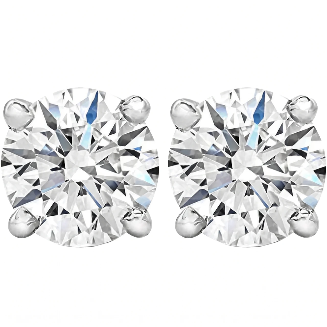 1 - 3 Ct T.W. Lab Grown Round Diamond Studs in 14k White, Yellow, or Rose Gold (F-G, VS)