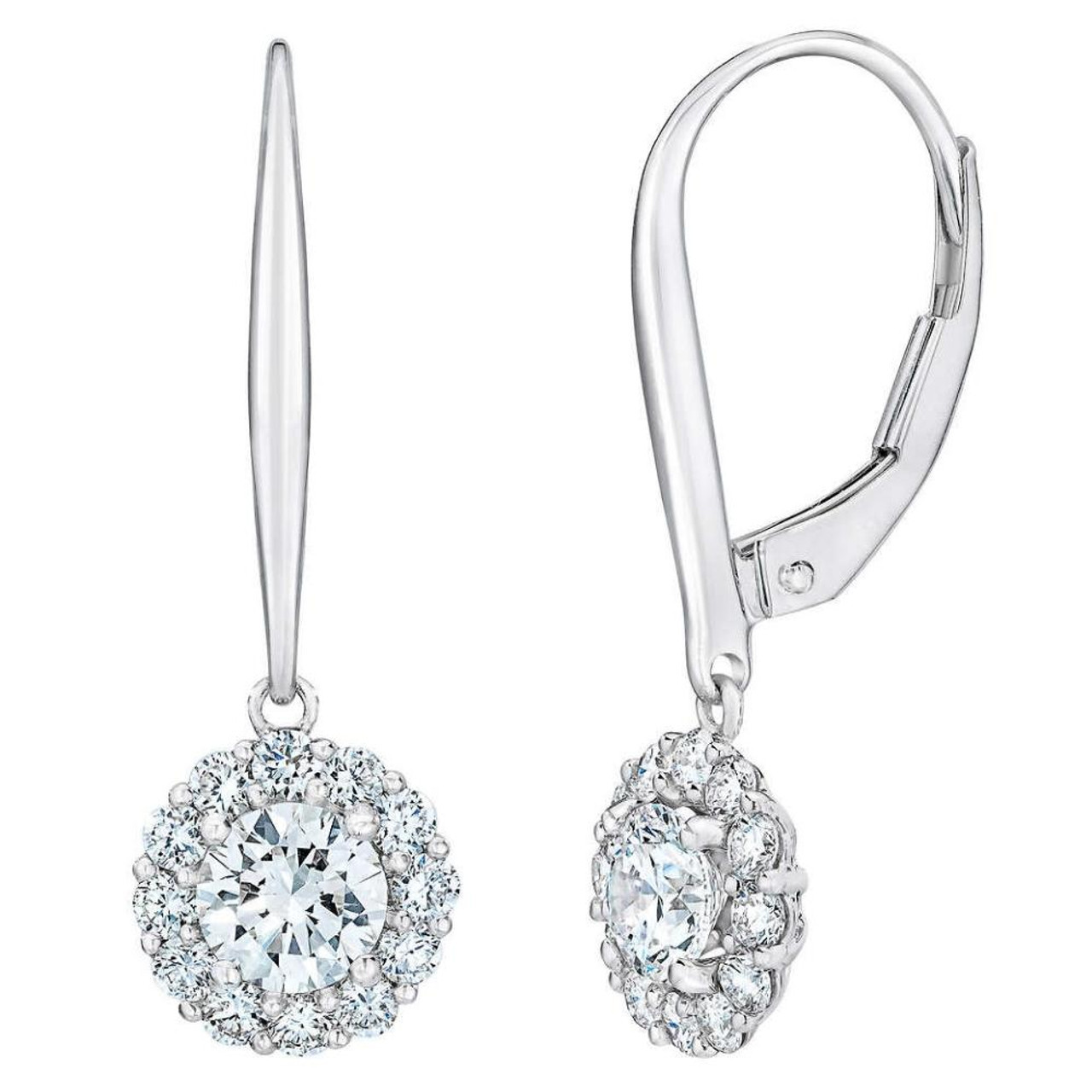 1Ct Diamond Floral Shape Studs Lab Grown Earrings White or Yellow Gold (G-H, VS2-SI1)