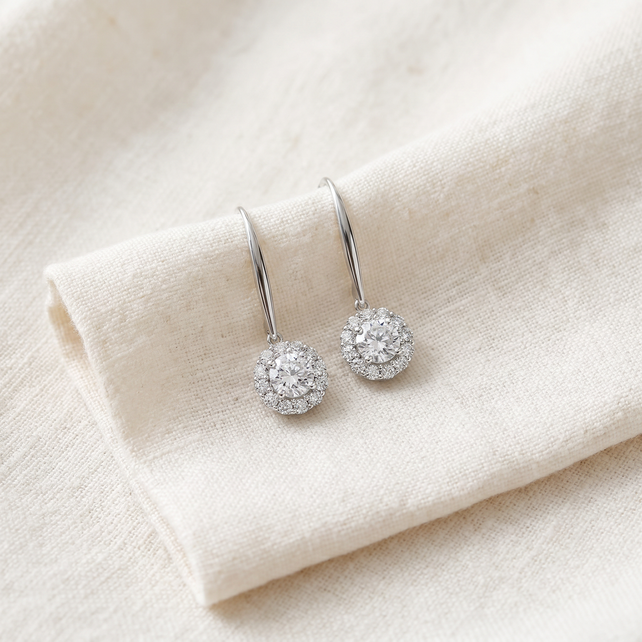 1Ct Diamond Floral Shape Studs Lab Grown Earrings White or Yellow Gold (G-H, VS2-SI1)