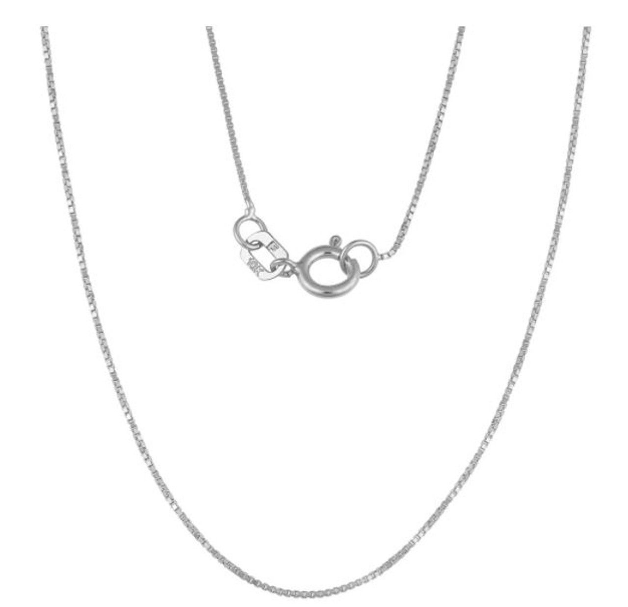 10k White Gold 0.6-mm Box Chain