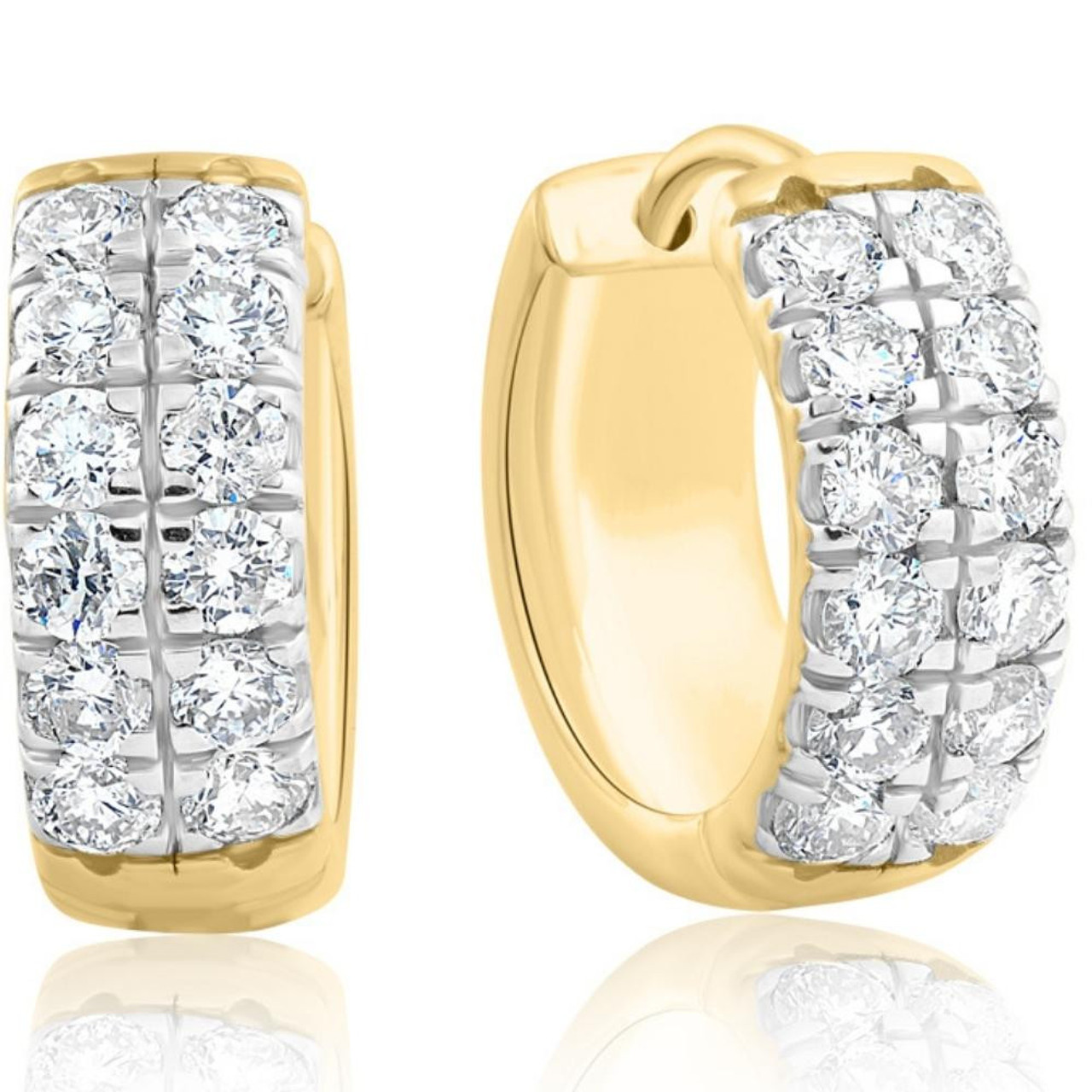 Yellow gold diamond hoops Clearance