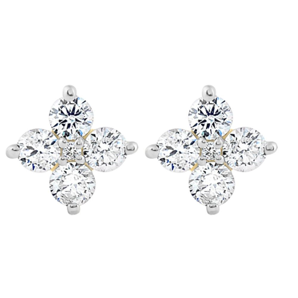 1/2 Ct T.W. Round Diamond Star Studs Women's Yellow Gold Earrings Lab Grown (G-H, VS)