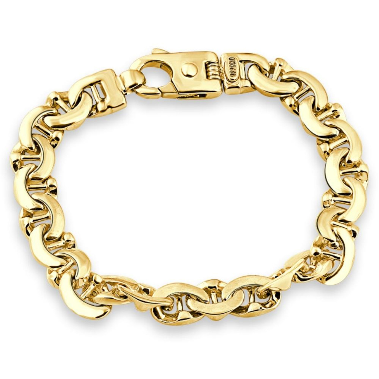 Solid 14k Yellow Gold 61.60 grams Men's 10.5mm Wide Bracelet