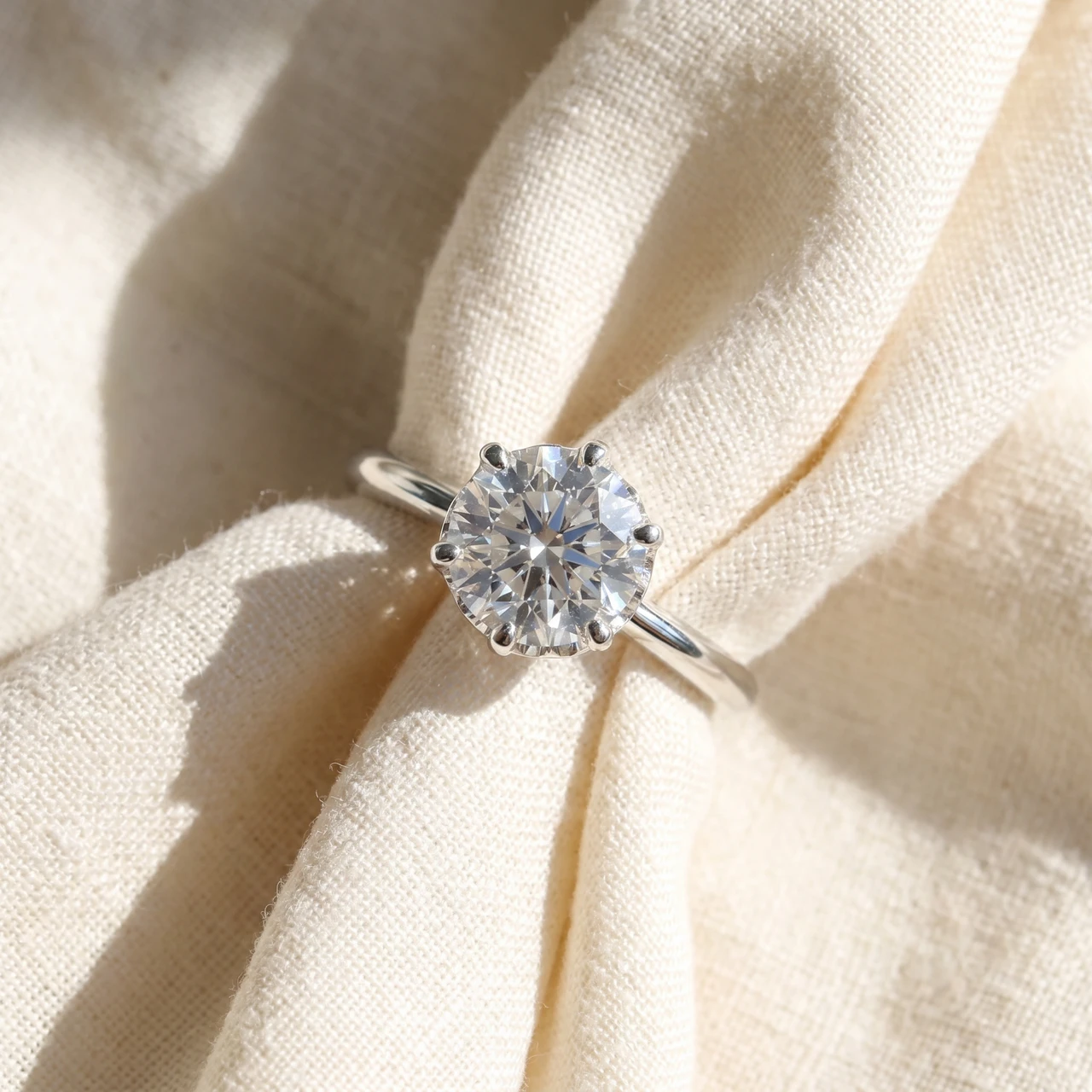 3Ct Round Cut Certified Lab Grown Diamond Engagement Ring White or Yellow Gold (G-H, VS2-SI1)