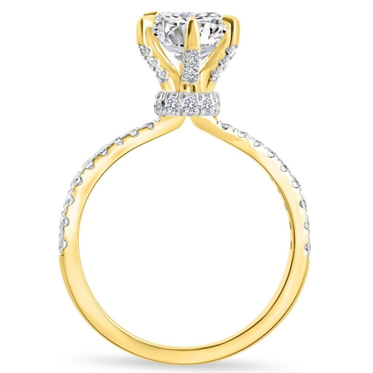 VS 2 1/2 Ct Oval Moissanite & Side Halo Lab Grown Diamond Engagement Ring Gold (G-H, VS2-SI1) VS 2 1/2 Ct Oval Moissanite & Side Halo Lab Grown Diamond Engagement Ring Gold (G-H, VS2-SI1)