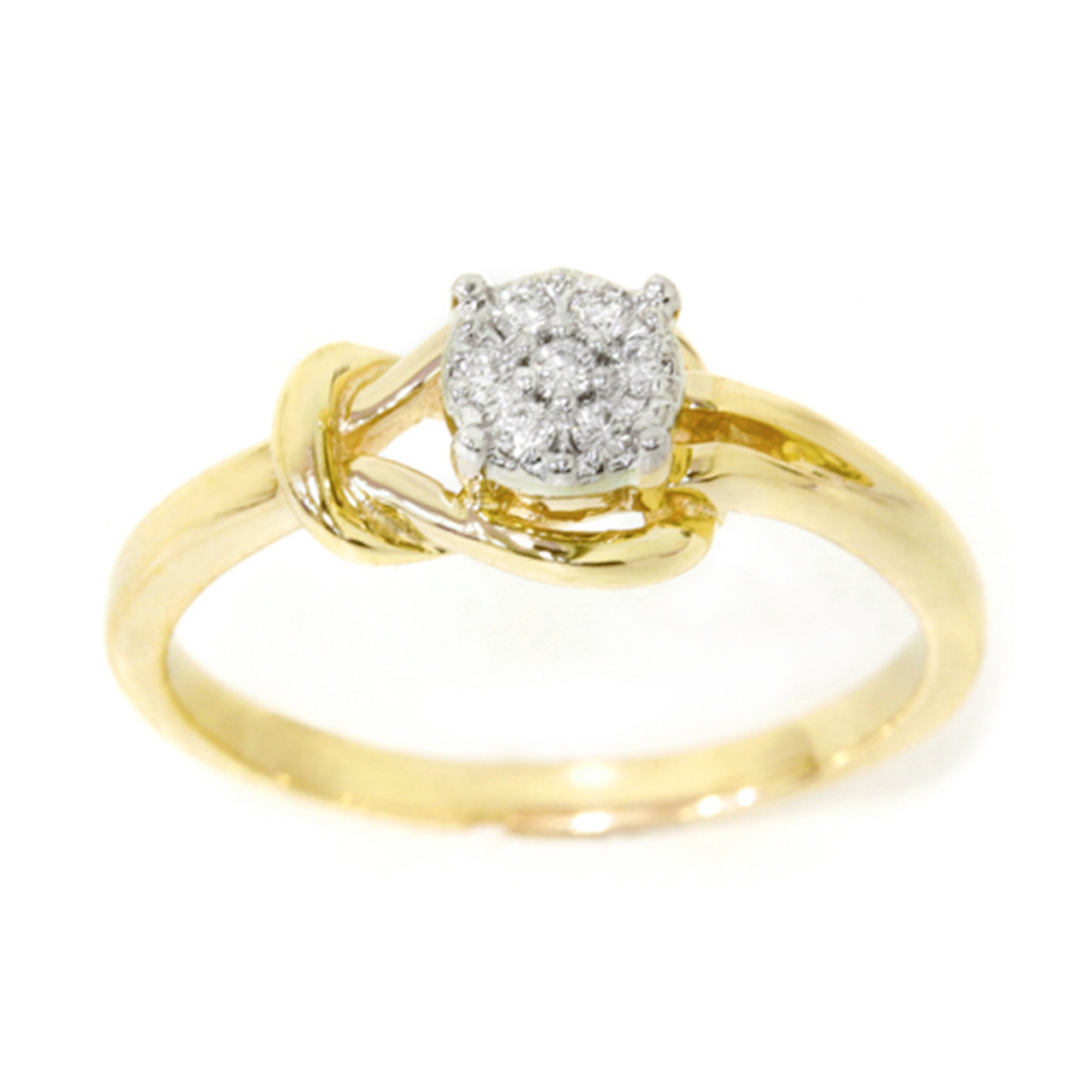 Diamond Promise Solitaire Ring 14K Yellow Gold (G-H, I1) - Pompeii3.com