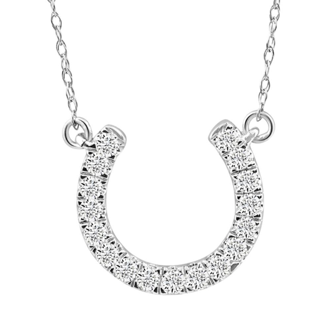 Lucky Horseshoe Diamond Necklace | Jewelry by Johan - Jewelry by Johan