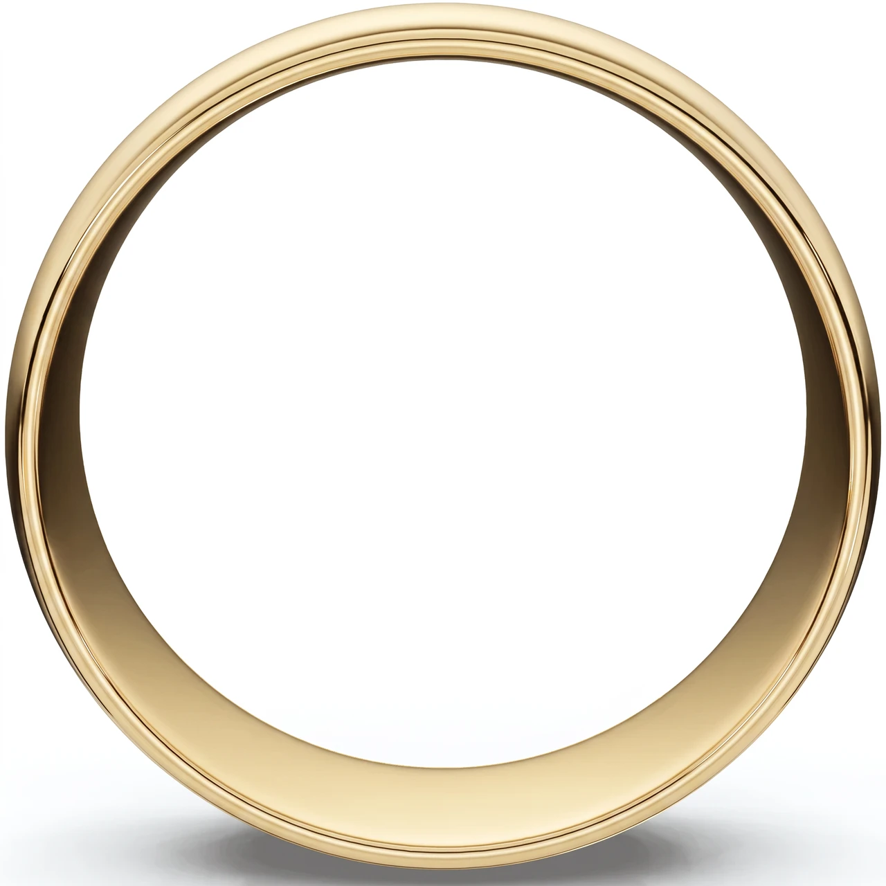 6mm Dome High Polished Wedding Band 14K Yellow Gold