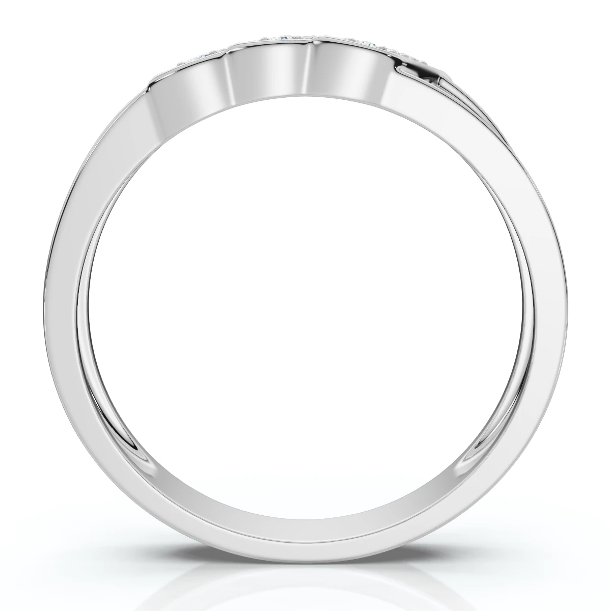 Men's Diamond Wedding Ring 10K White Gold High Polished Band (I-J, I2-I3)