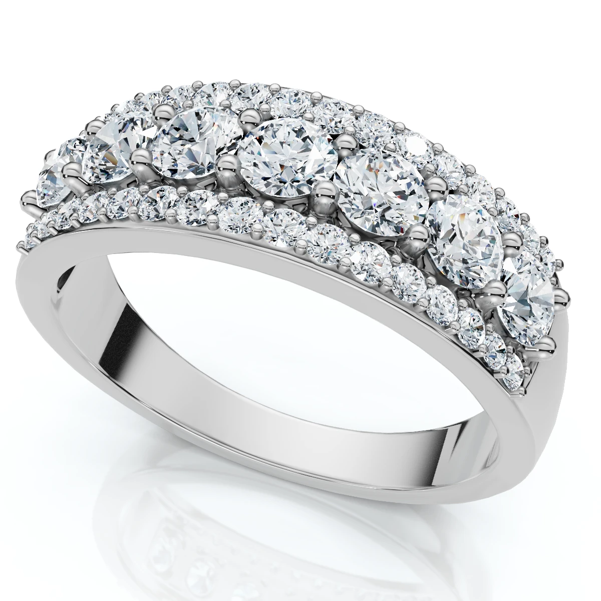 3/4ct Diamond Wedding Ring 14K White Gold (G-H, I1)
