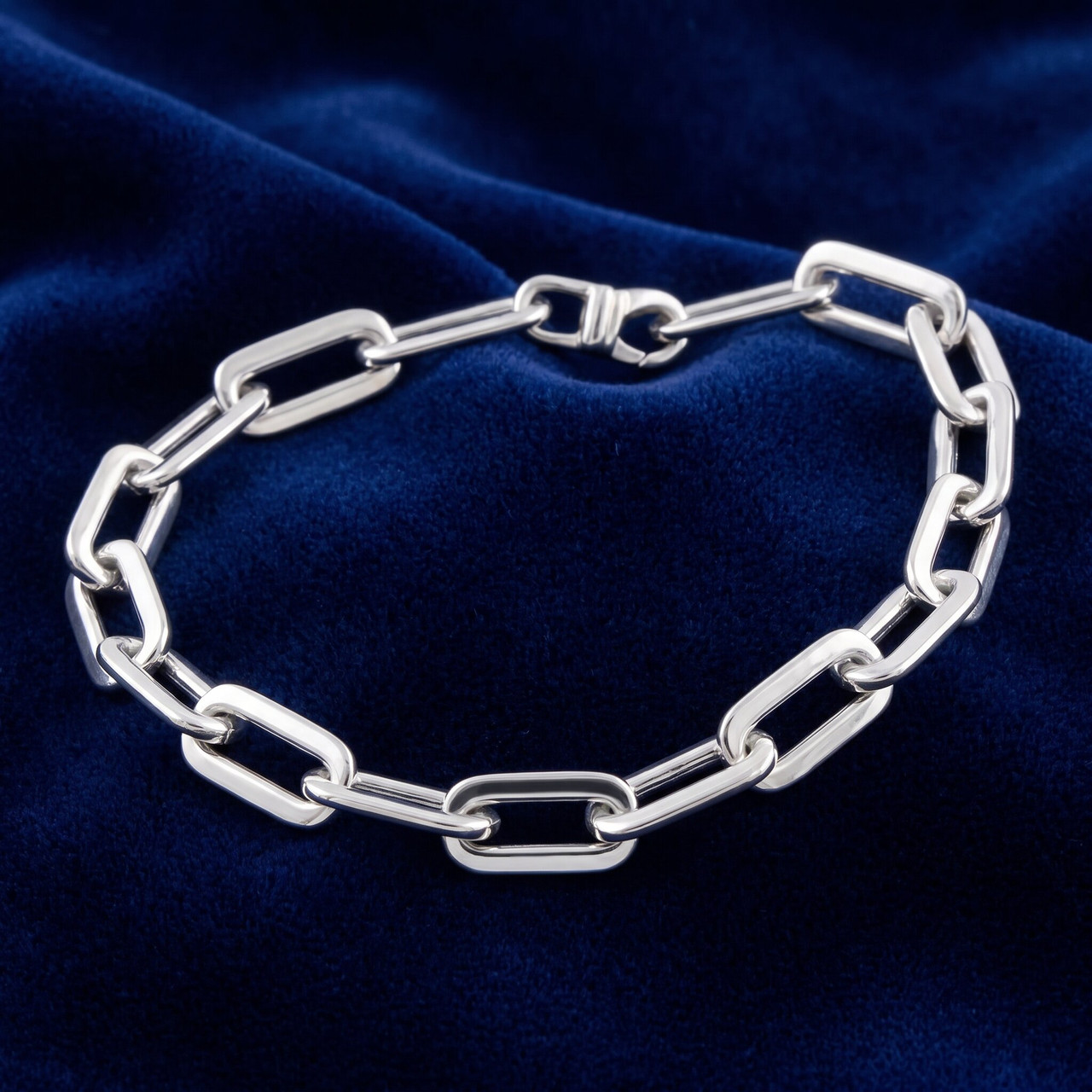 Men's Round Link 14k Gold (19gram) or Platinum (32gram) 6.5mm Bracelet 8.5"