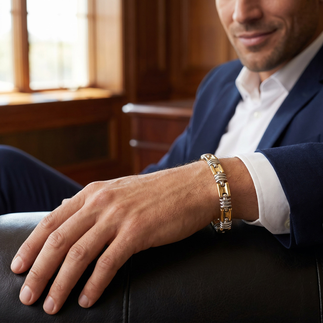 Men's Link 14k Gold (35gram) or Platinum (56gram) 8mm Bracelet 8.25"