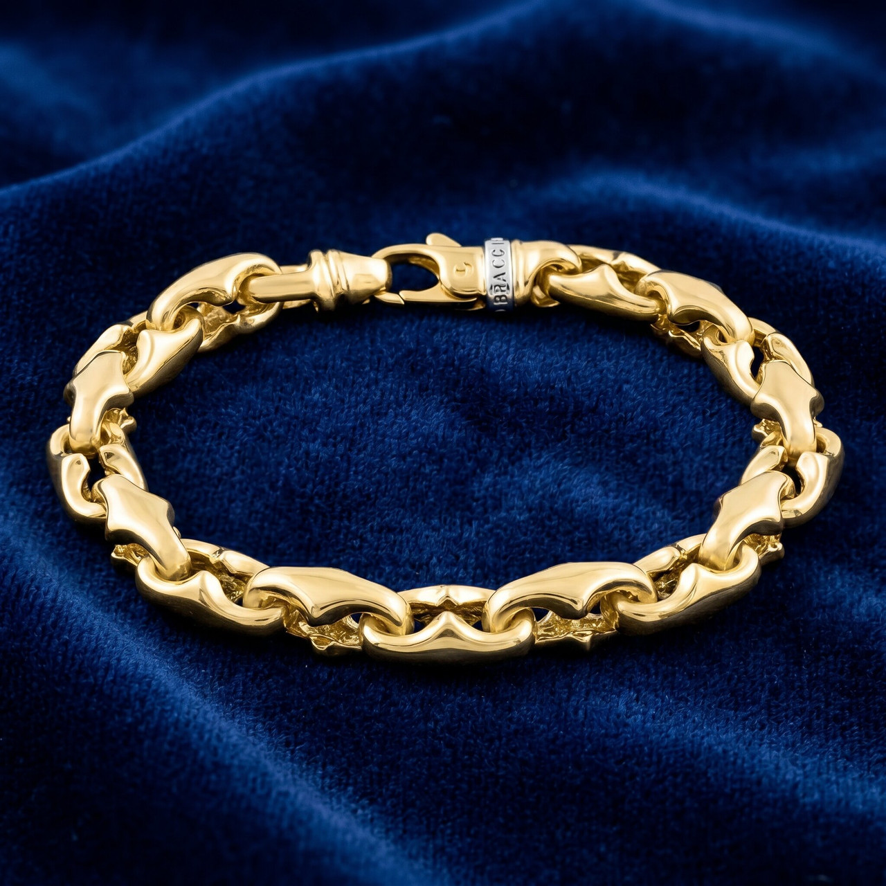 Men's 14k Gold (65gram) or Platinum (104gram) 9mm Link Bracelet 8.5