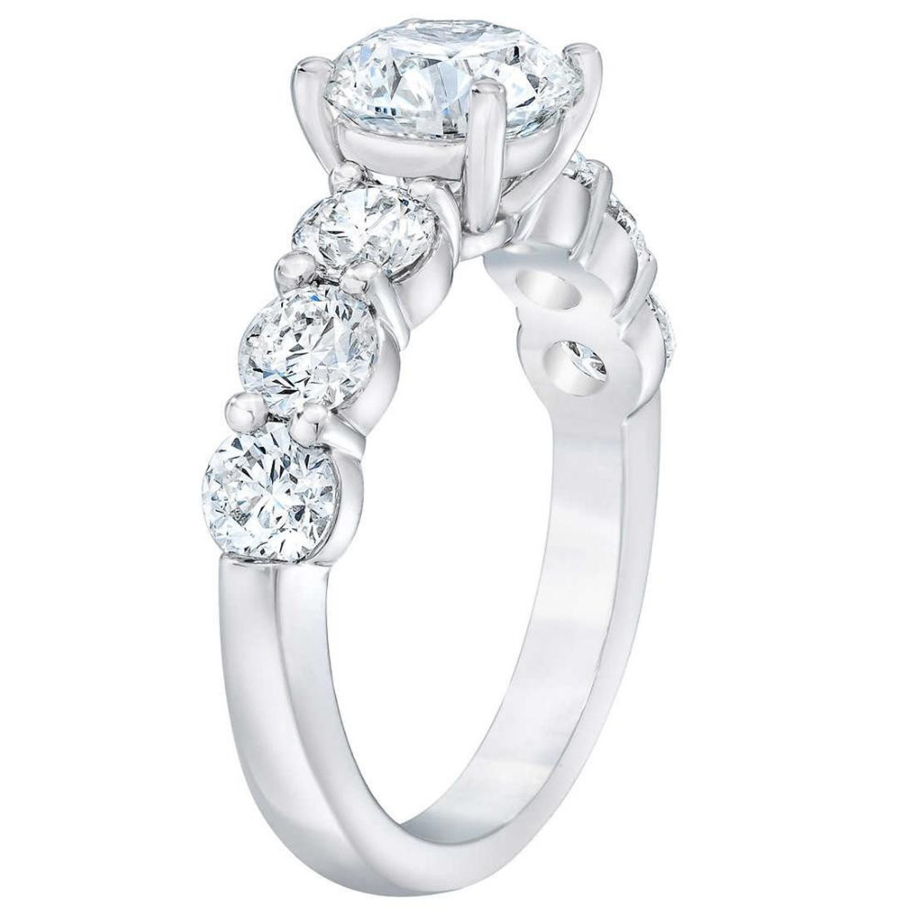 4 1/2 Ct T.W. Round Diamond Engagement Ring 14k White Gold Lab Grown (G-H, VS2-SI1)