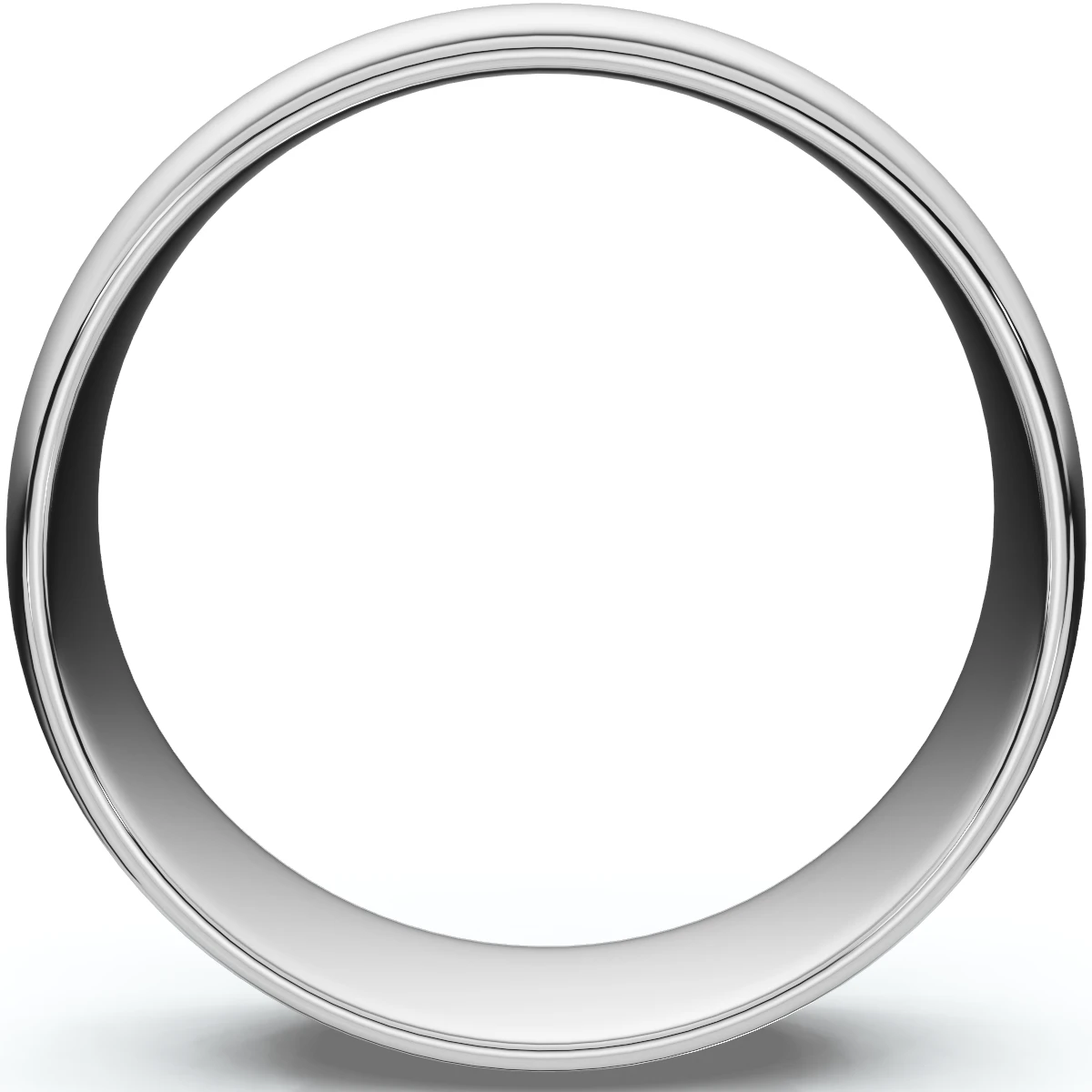 6mm Dome High Polished Wedding Band 14K White Gold