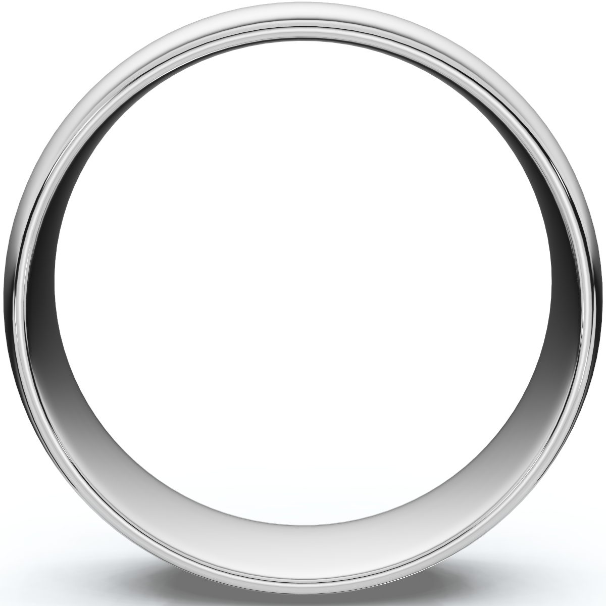 6mm Dome High Polished Wedding Band 14K White Gold