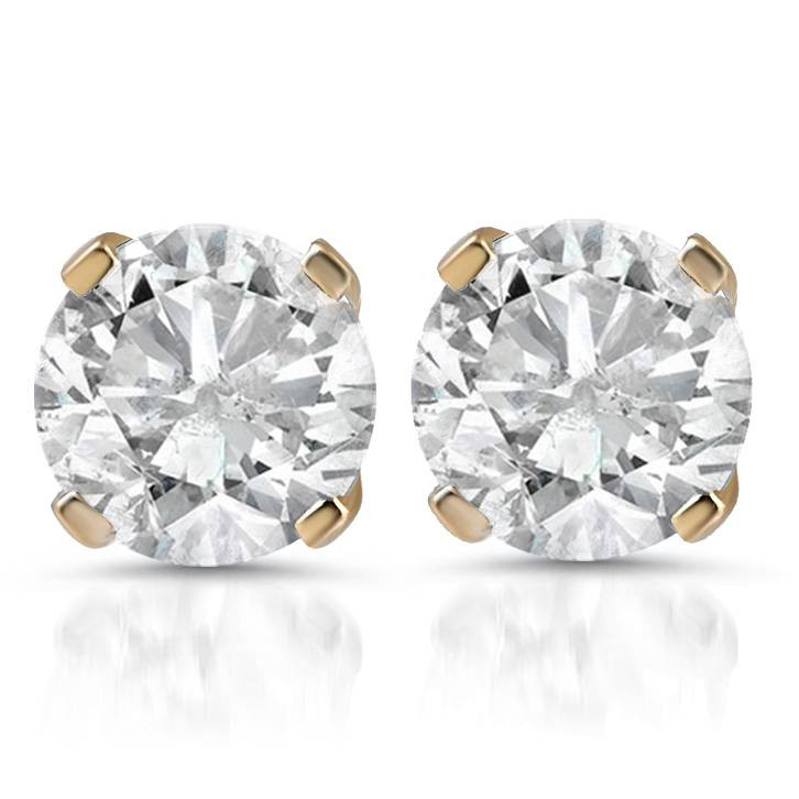 1 1/4ct Diamond Studs 14K Yellow Gold (G-H, SI)