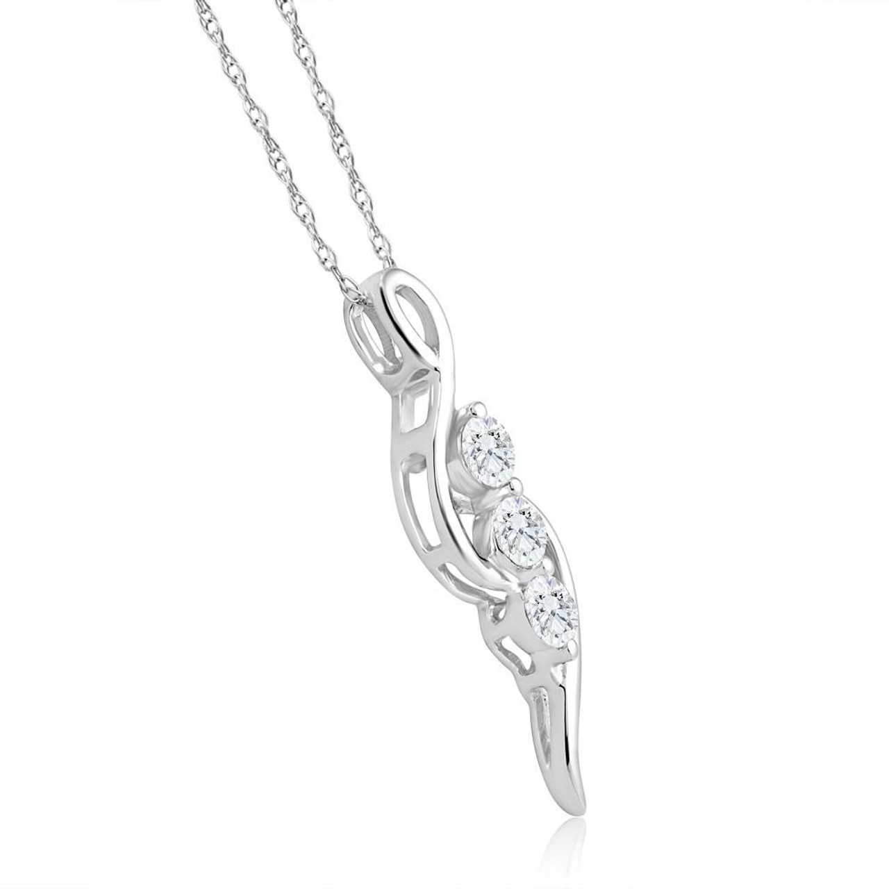 3/4 CT. T.W. Diamond Lock Pendant in 10K White Gold