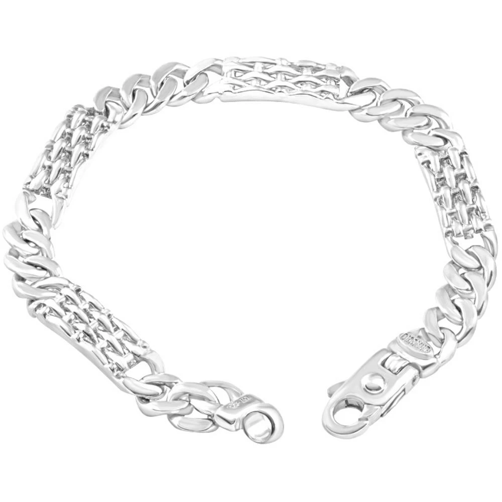 Men's Solid 14k White Gold 39 Gram 8.5" Bracelet 8.4mm Wide