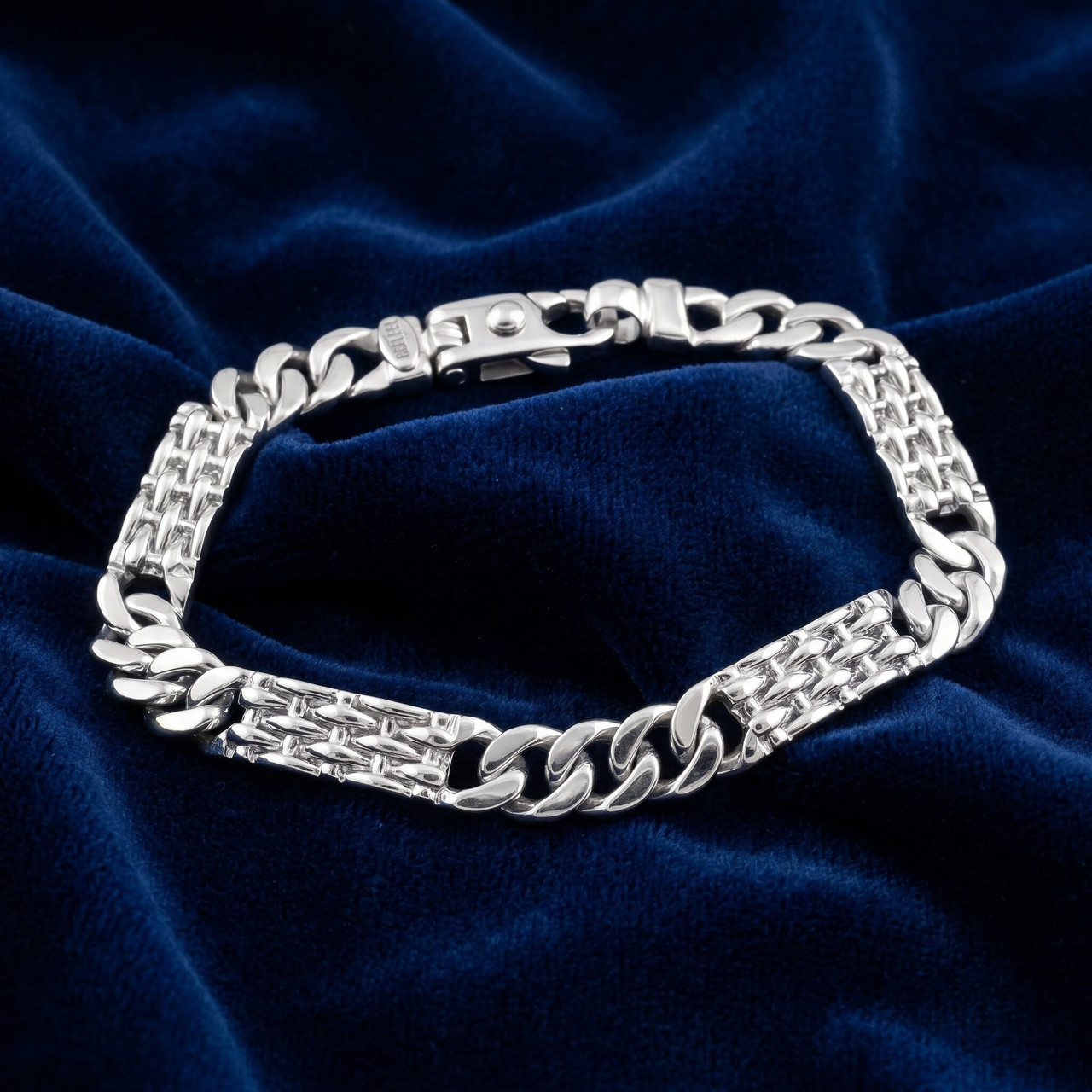 Men's Solid 14k White Gold 39 Gram 8.5" Bracelet 8.4mm Wide