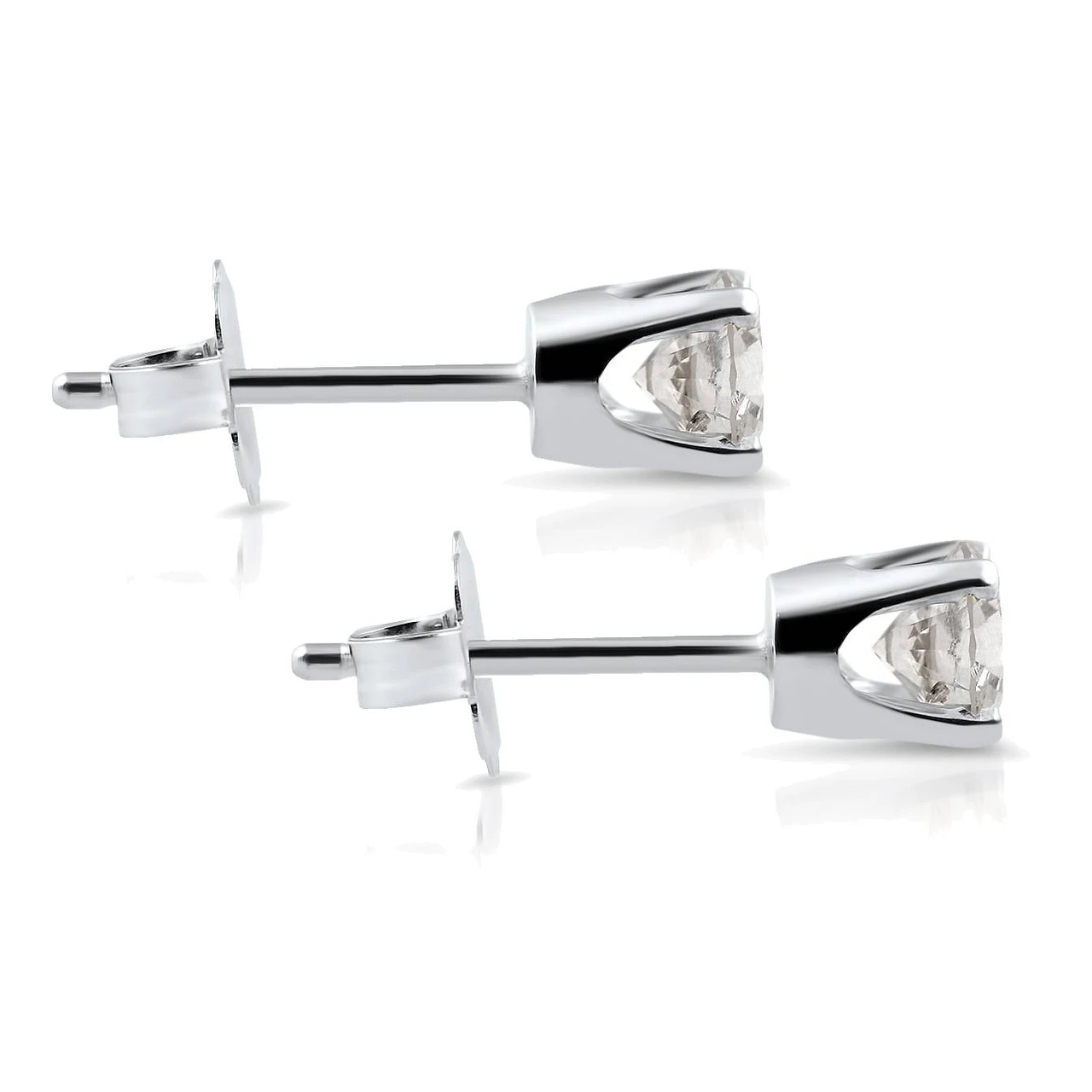 .33Ct Round Brilliant Cut Natural Diamond Stud Earrings in 14K Gold Classic Setting (G-H, I2-I3)