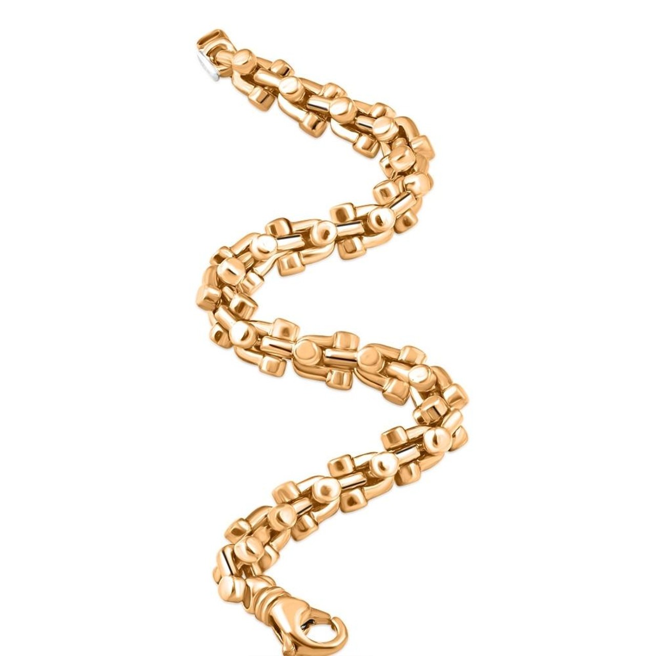 Men's U-Shape 14k Gold (57gram) or Platinum (93gram) 8mm Link Bracelet 9"