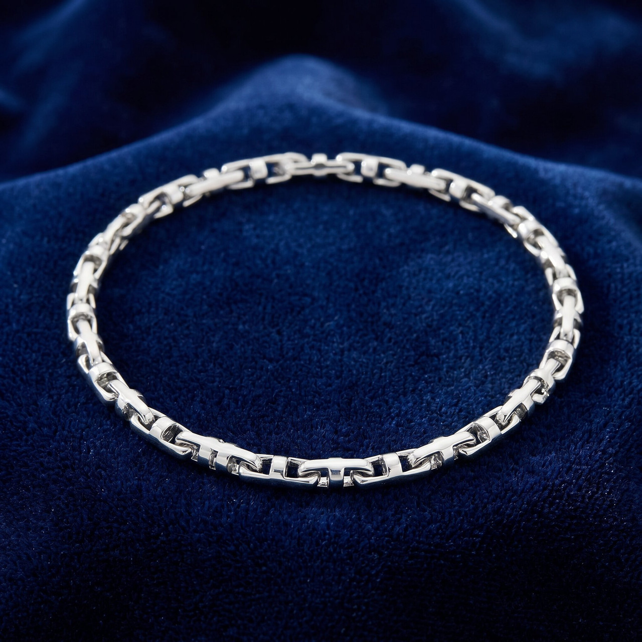 Men's Marine link 14k Gold (30gram) or Platinum (49gram) 5.5mm Bracelet 8.75"