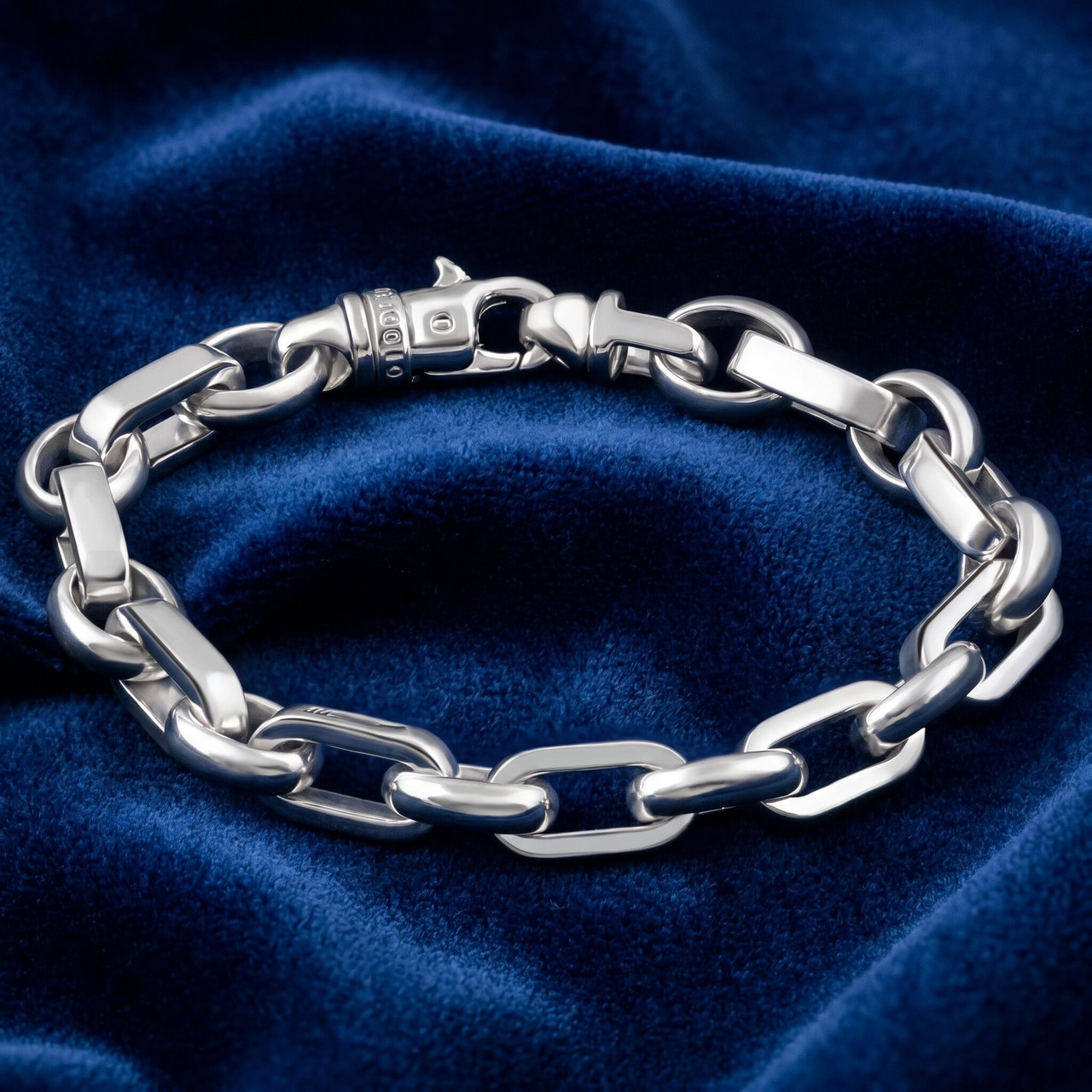 Men's Heavy Rolo & Round link 14k Gold (66gram) or Platinum (106gram) 11mm Bracelet 8.5"