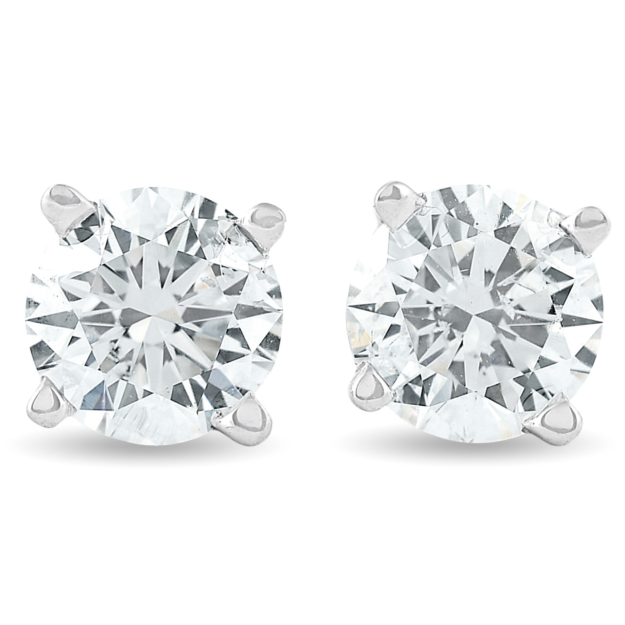 1/3 ctw 14k White Gold Diamond Stud Earrings (G-H, I2-I3)