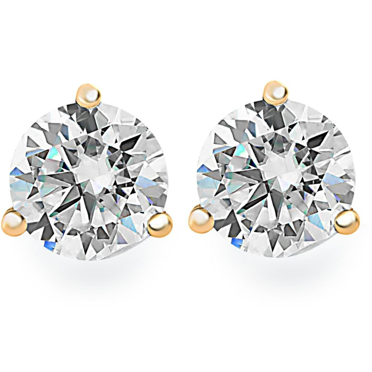 75 Cttw Genuine Diamond VS2-SI1 Round Martini Studs in 14K White